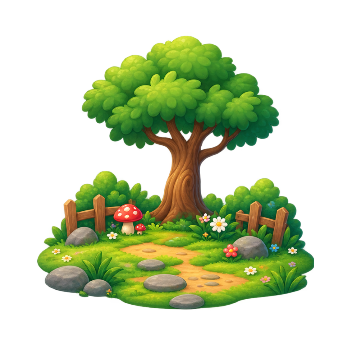 A peaceful garden scene