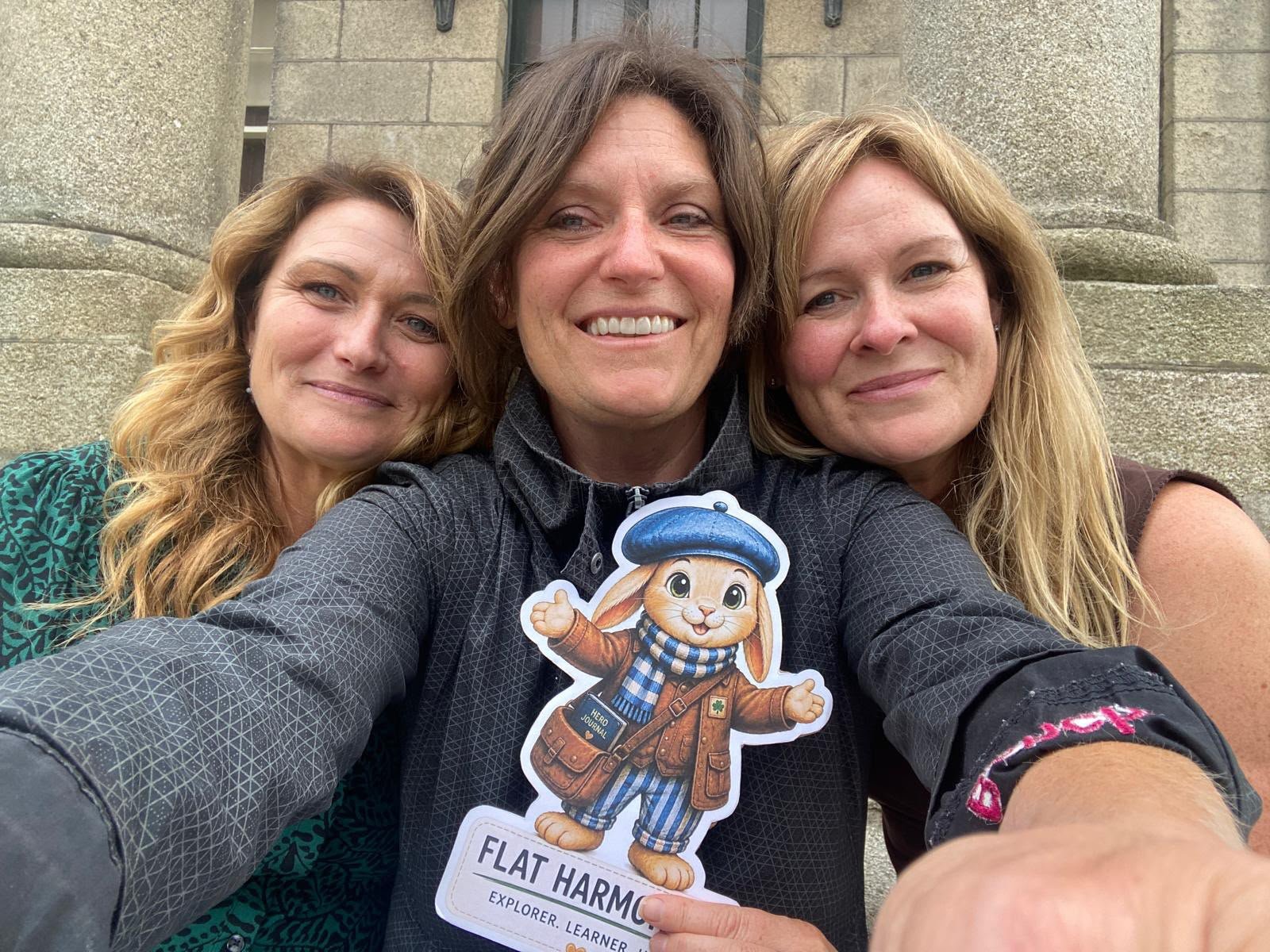 Yvonne Power, Tammy Vallieres and Karina Murray with Harmony Hare