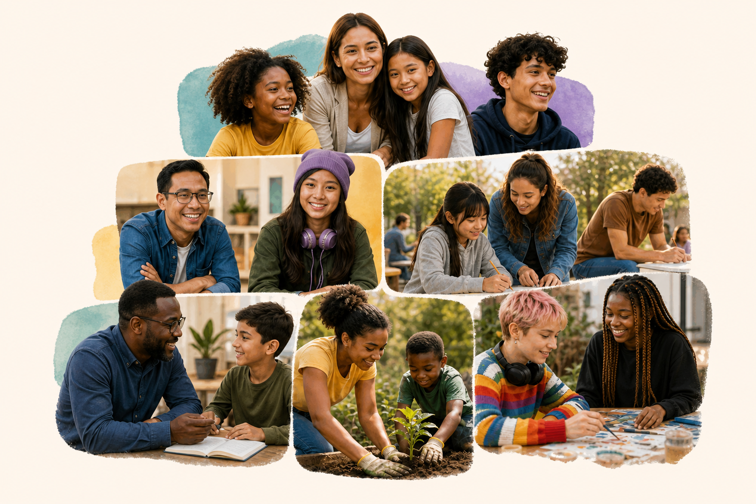 Young people learning, creating and connecting with Aunua