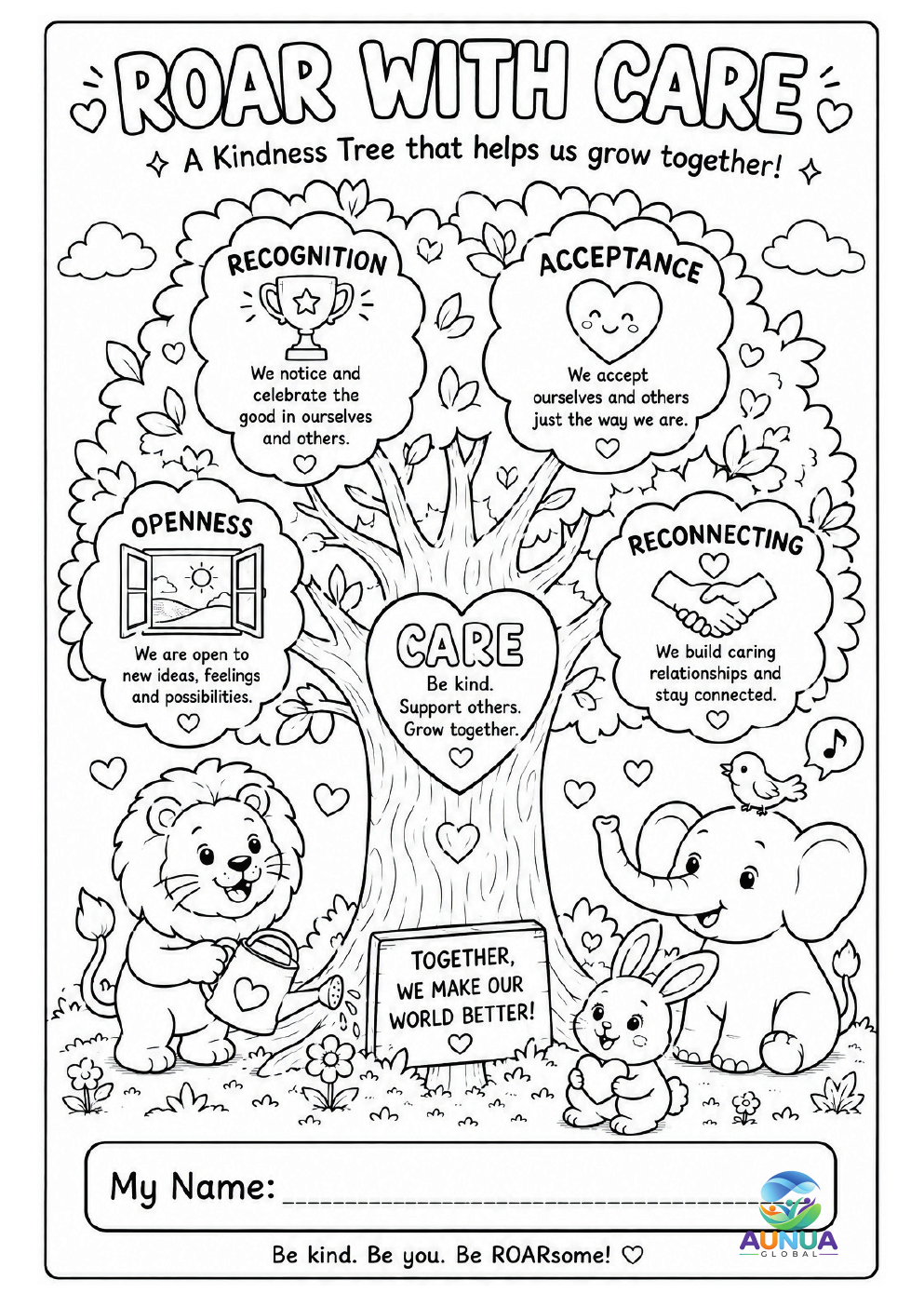 ROAR with Care colouring page