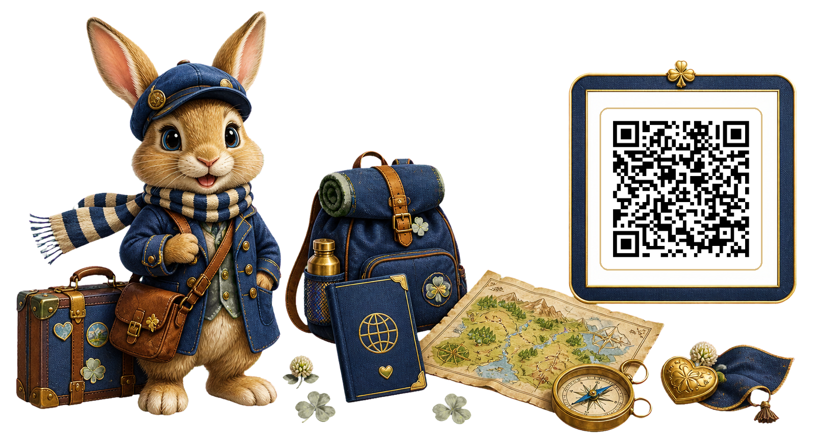 Harmony Hare with QR code for Pocket School