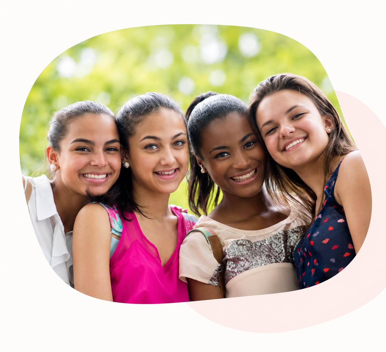 Young women together supporting the Empowering Her campaign