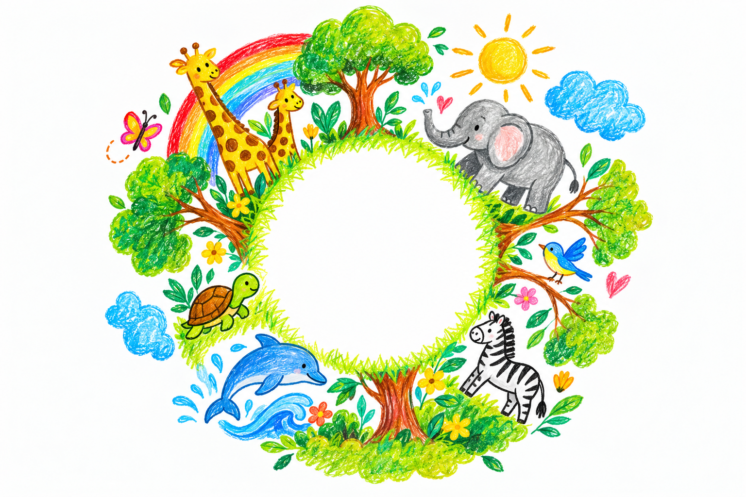 Colourful children's drawing